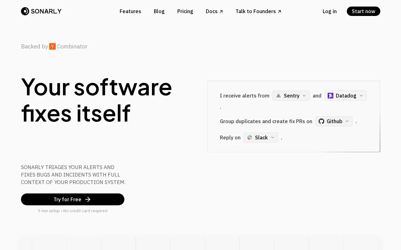 Sonarly — preview screenshot