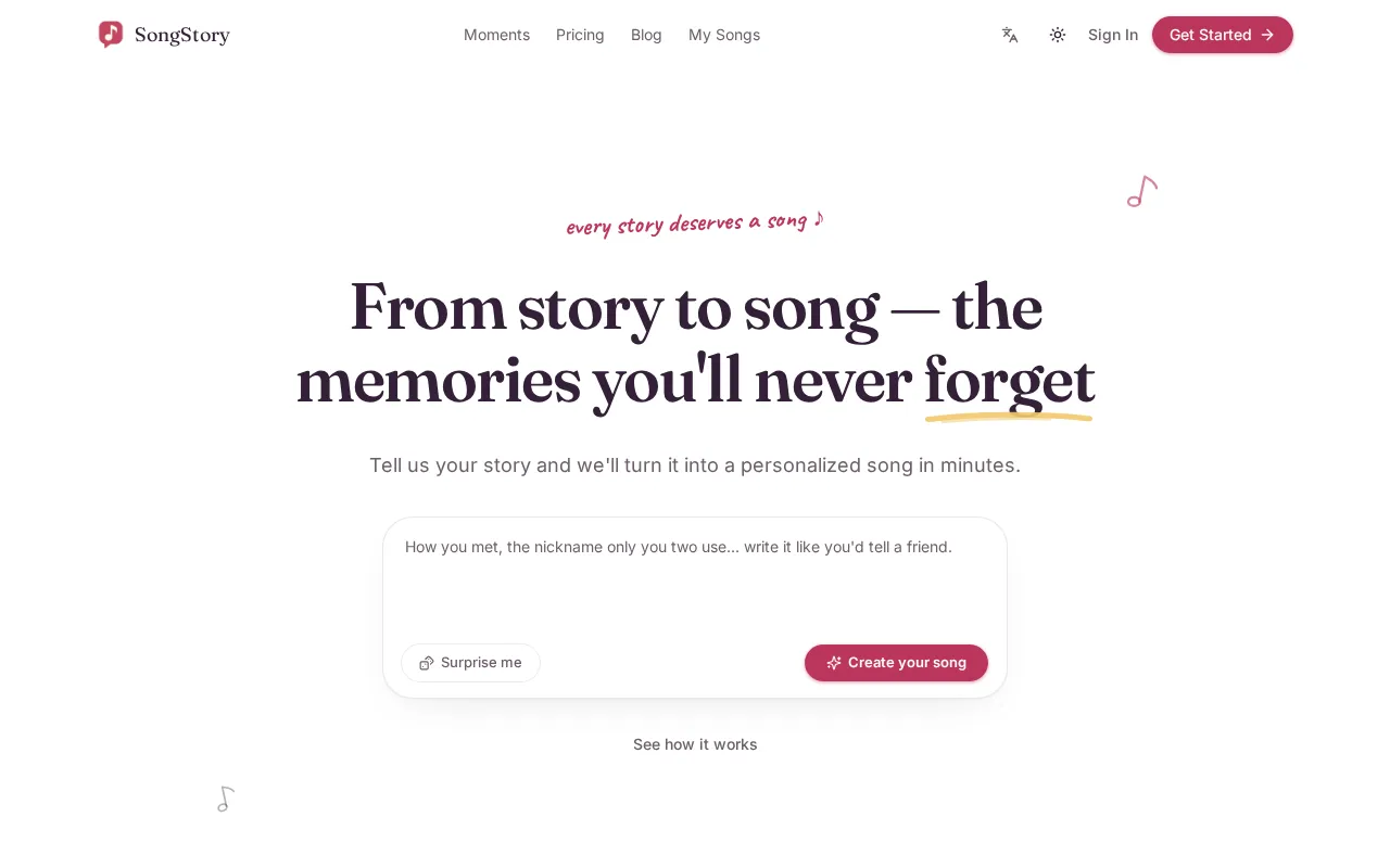 SongStory — preview screenshot