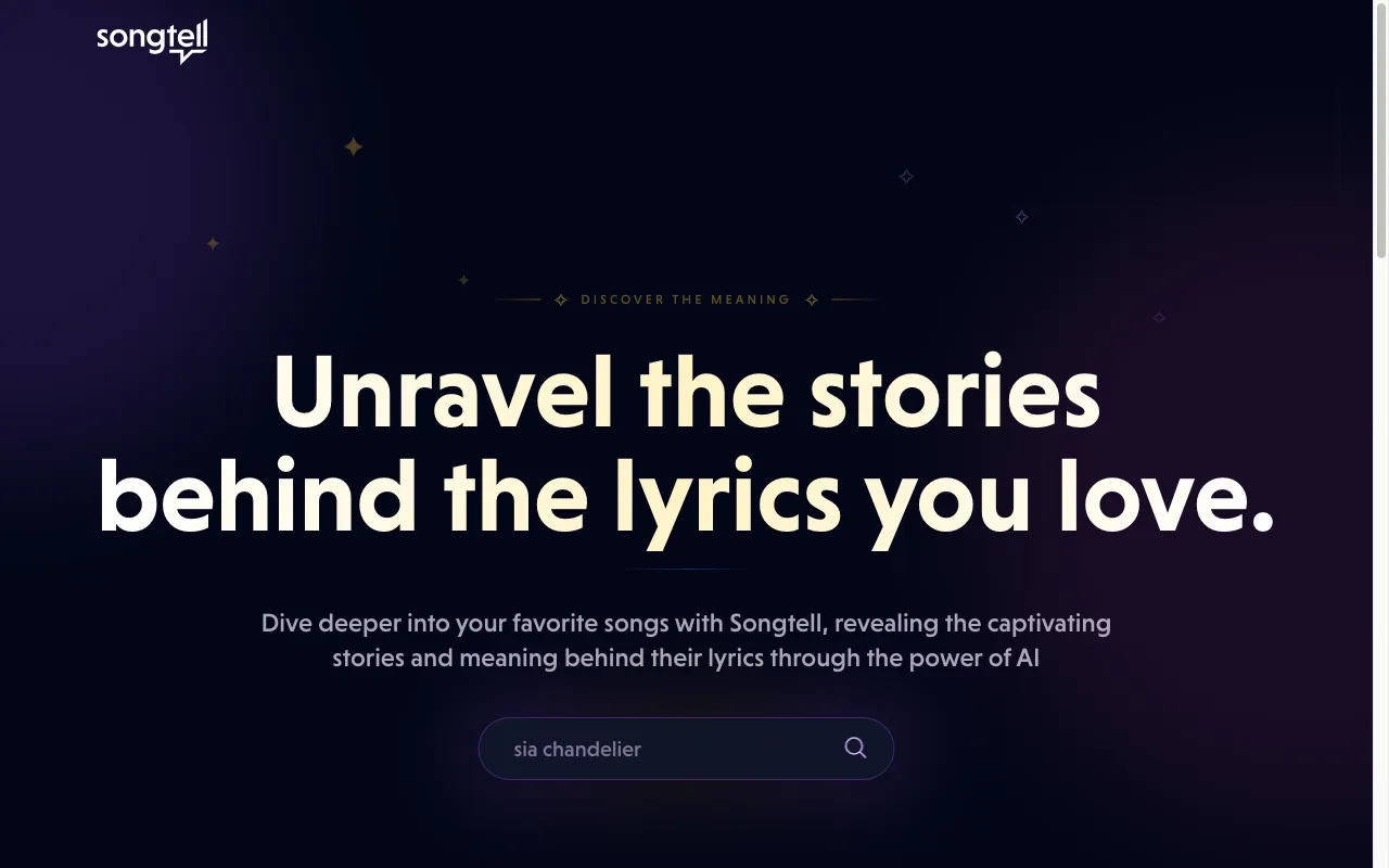 Songtell — preview screenshot