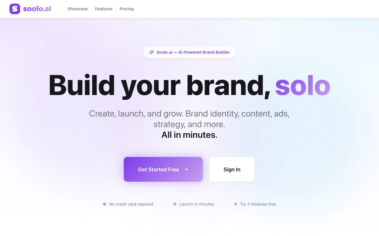 Soolo AI — pricing page