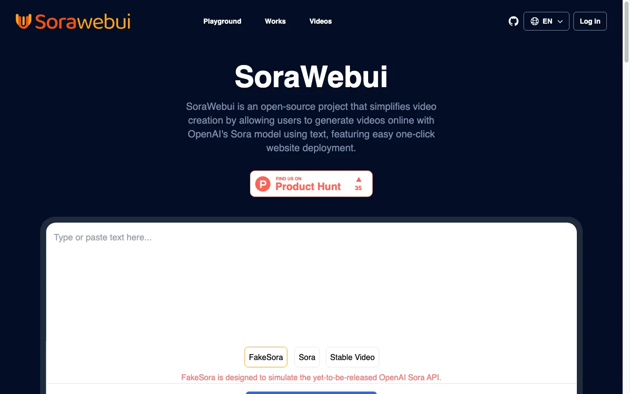 SoraWebui — preview screenshot