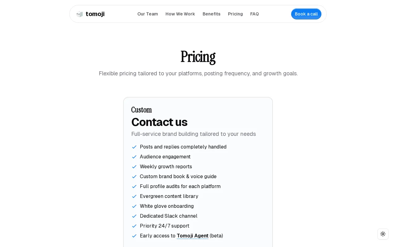 Tomoji — pricing page