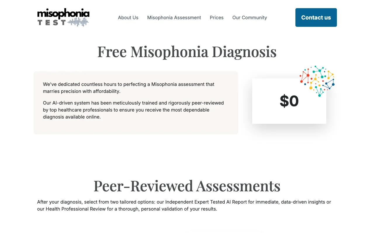 misophoniatest.com — pricing page
