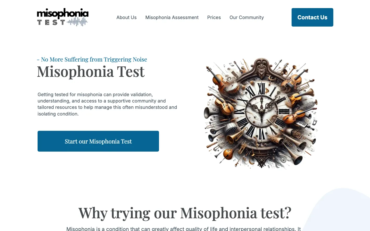 misophoniatest.com — preview screenshot