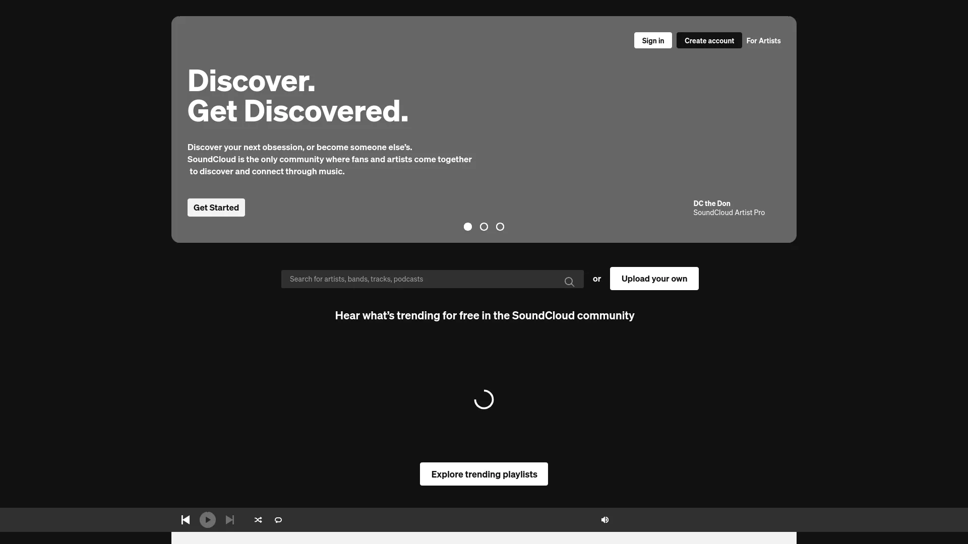 SoundCloud — preview screenshot