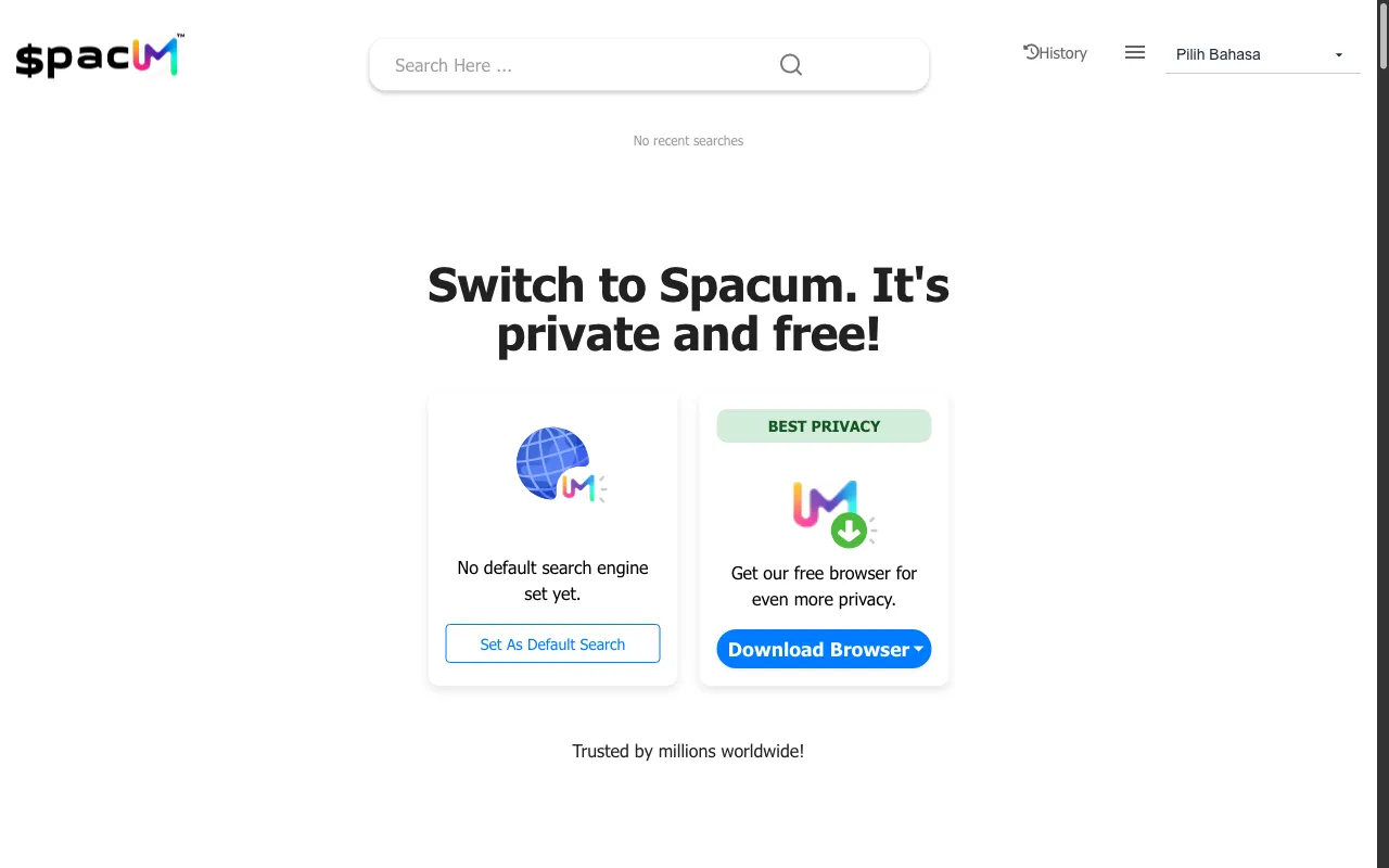 Spacum Search Engine — preview screenshot