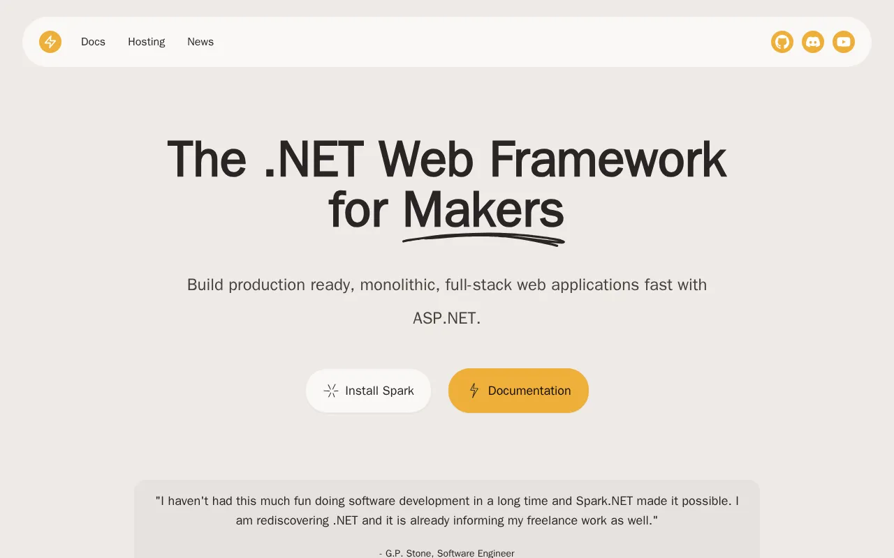 spark-framework.net — preview screenshot