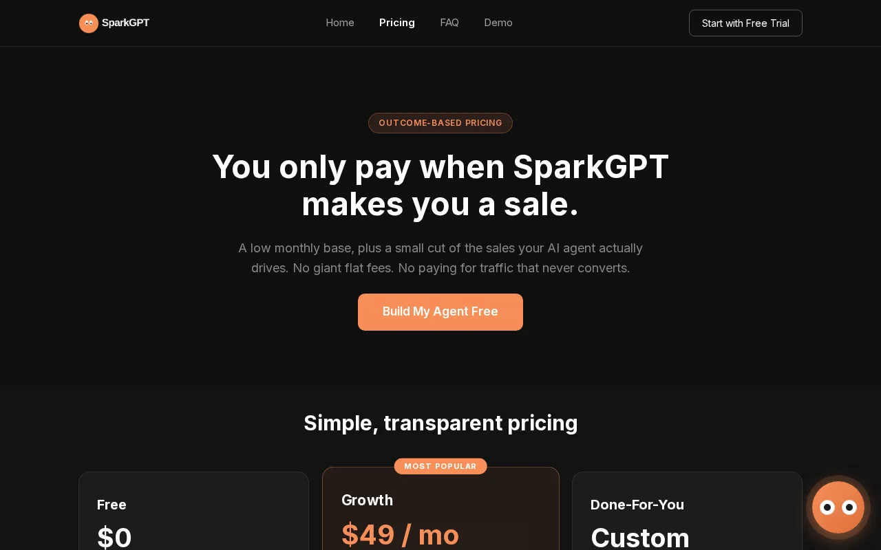 SparkGPT — pricing page