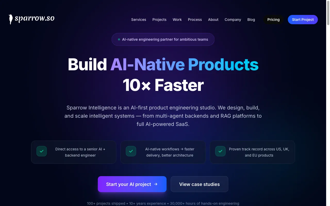 Sparrow Studio — preview screenshot