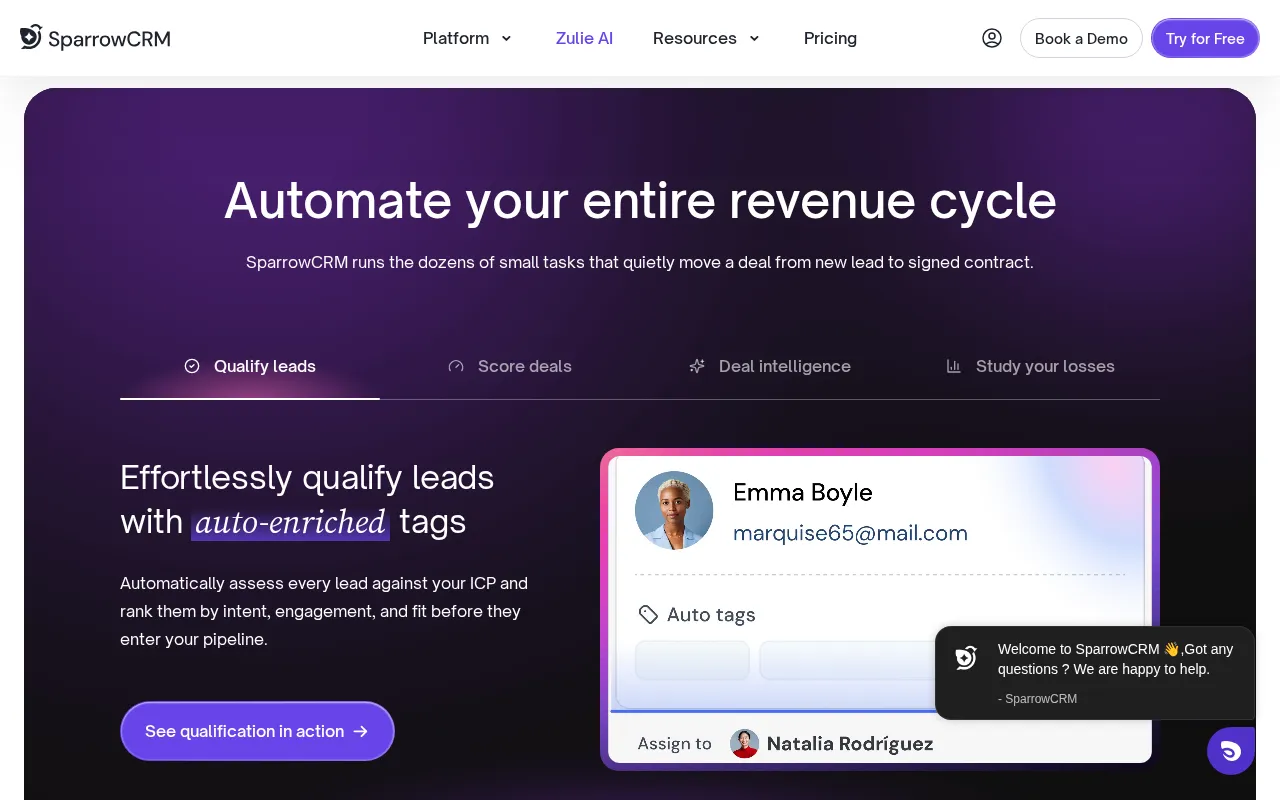 SparrowCRM — preview screenshot