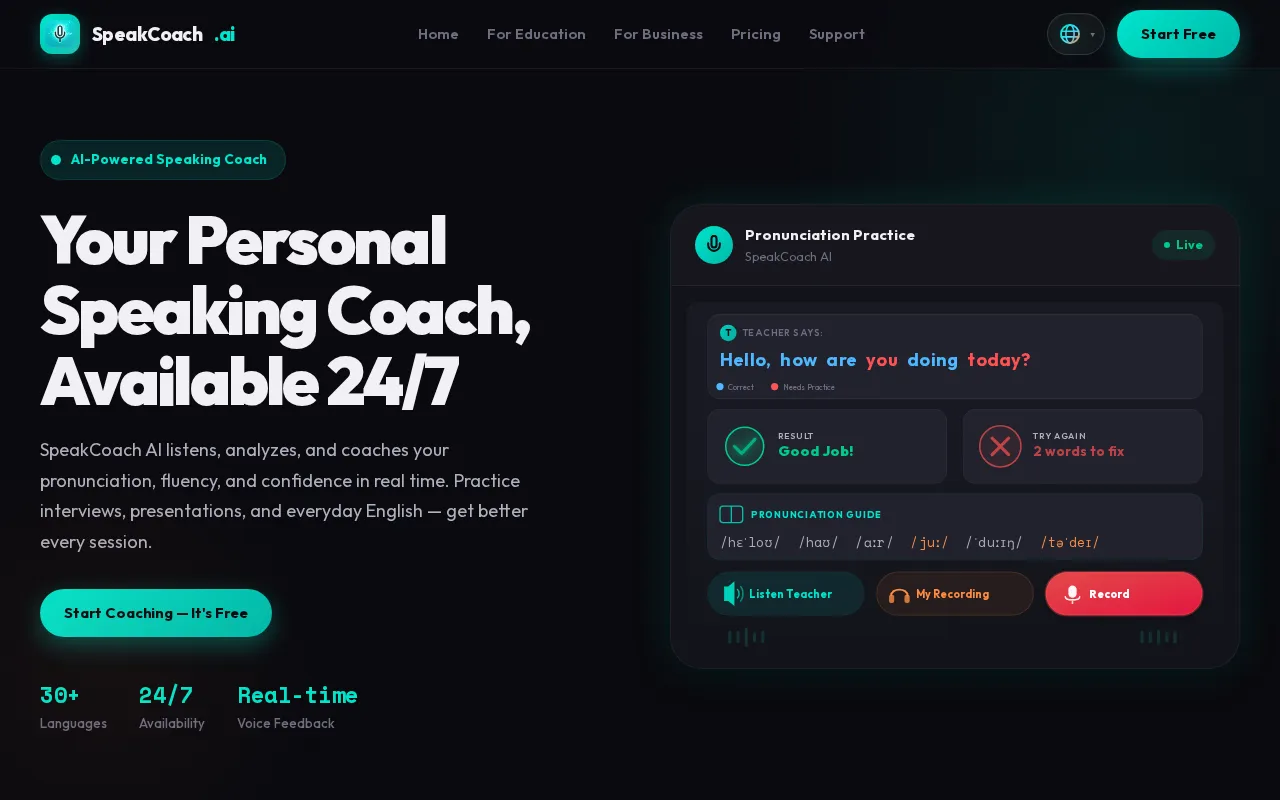 SpeakCoach — preview screenshot