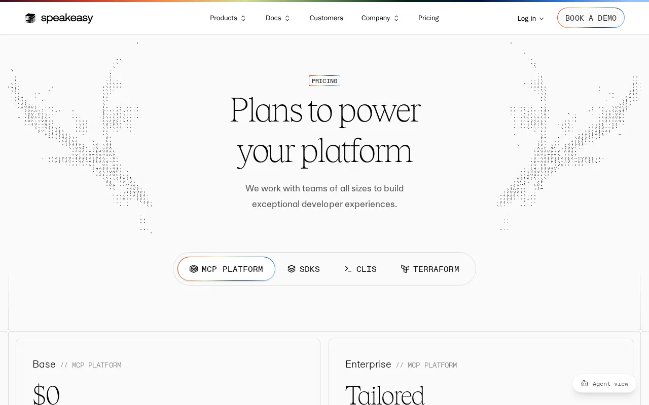 Speakeasy — pricing page