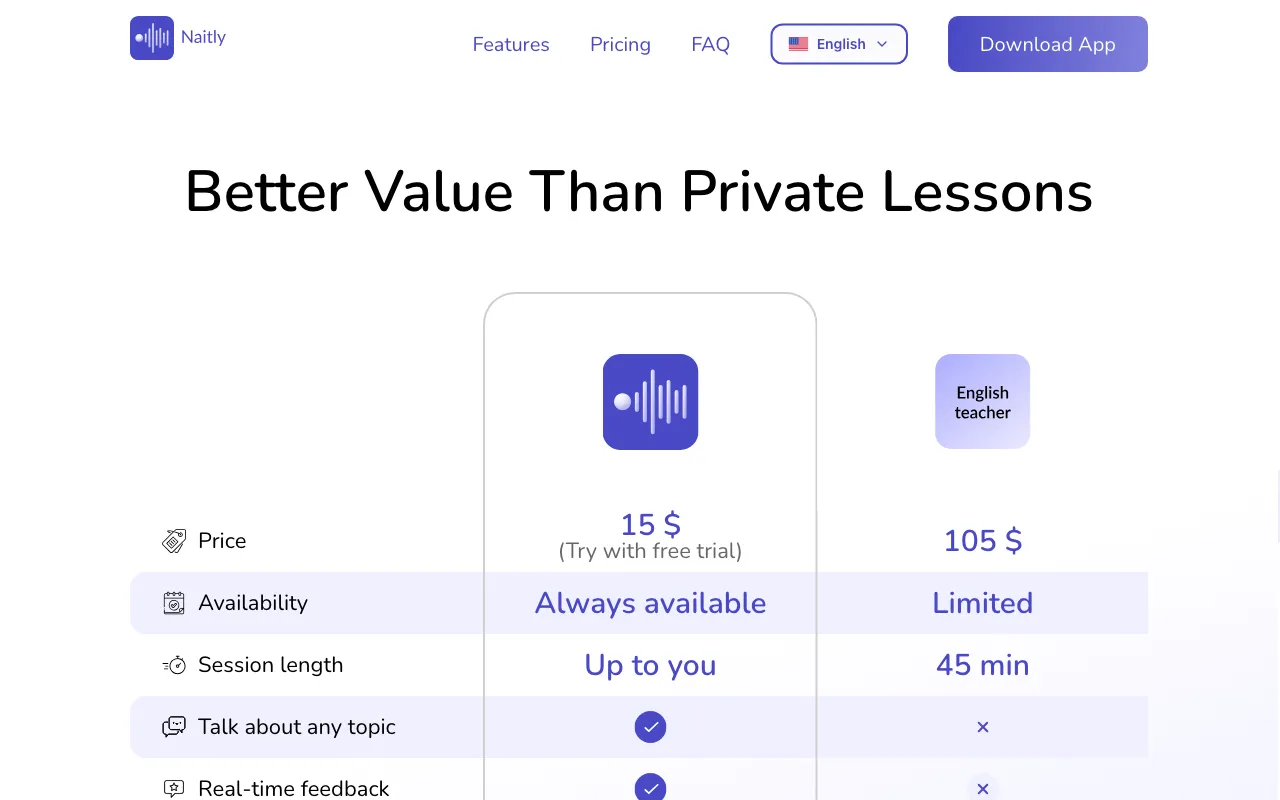 Naitly — pricing page