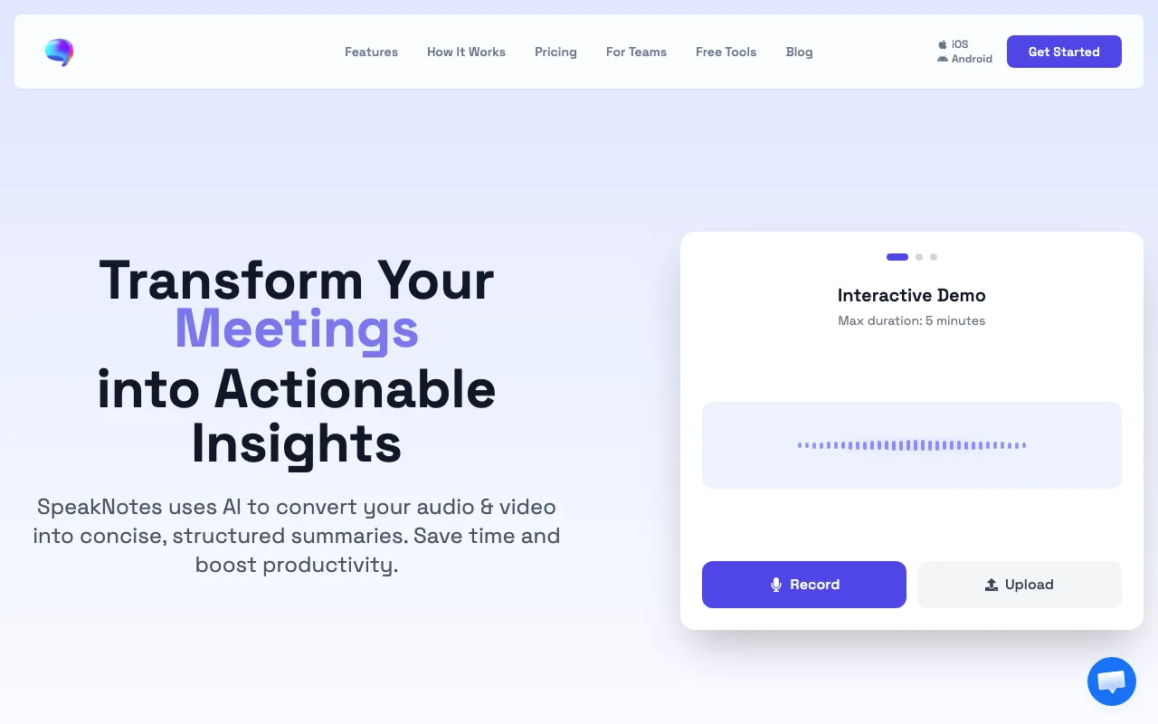 SpeakNotes — preview screenshot