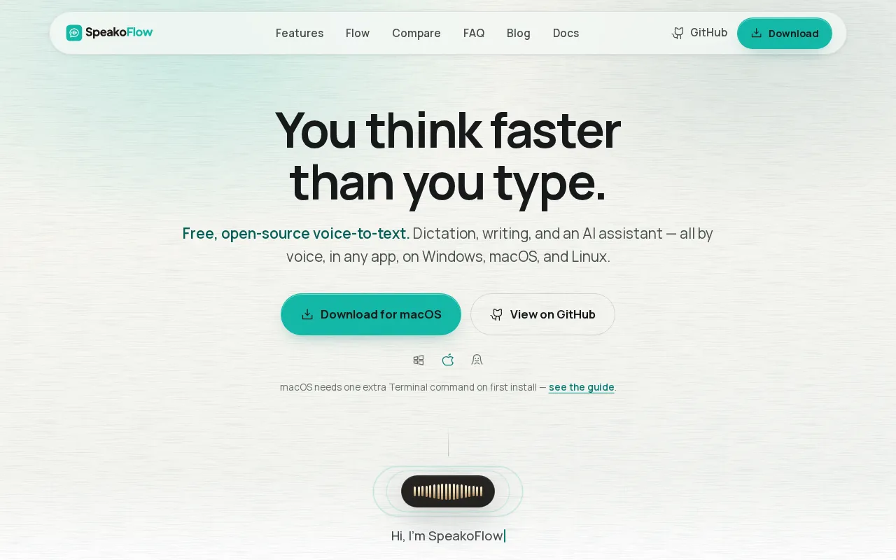 SpeakoFlow — preview screenshot