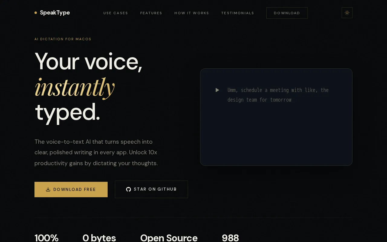 SpeakType — preview screenshot