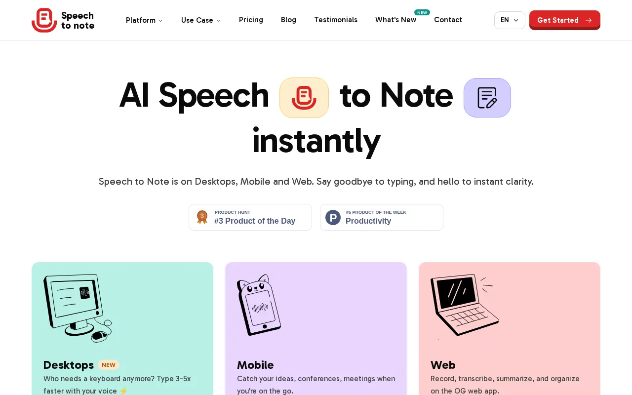 Speech to Note — preview screenshot