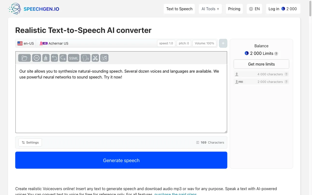 SpeechGen.io — preview screenshot