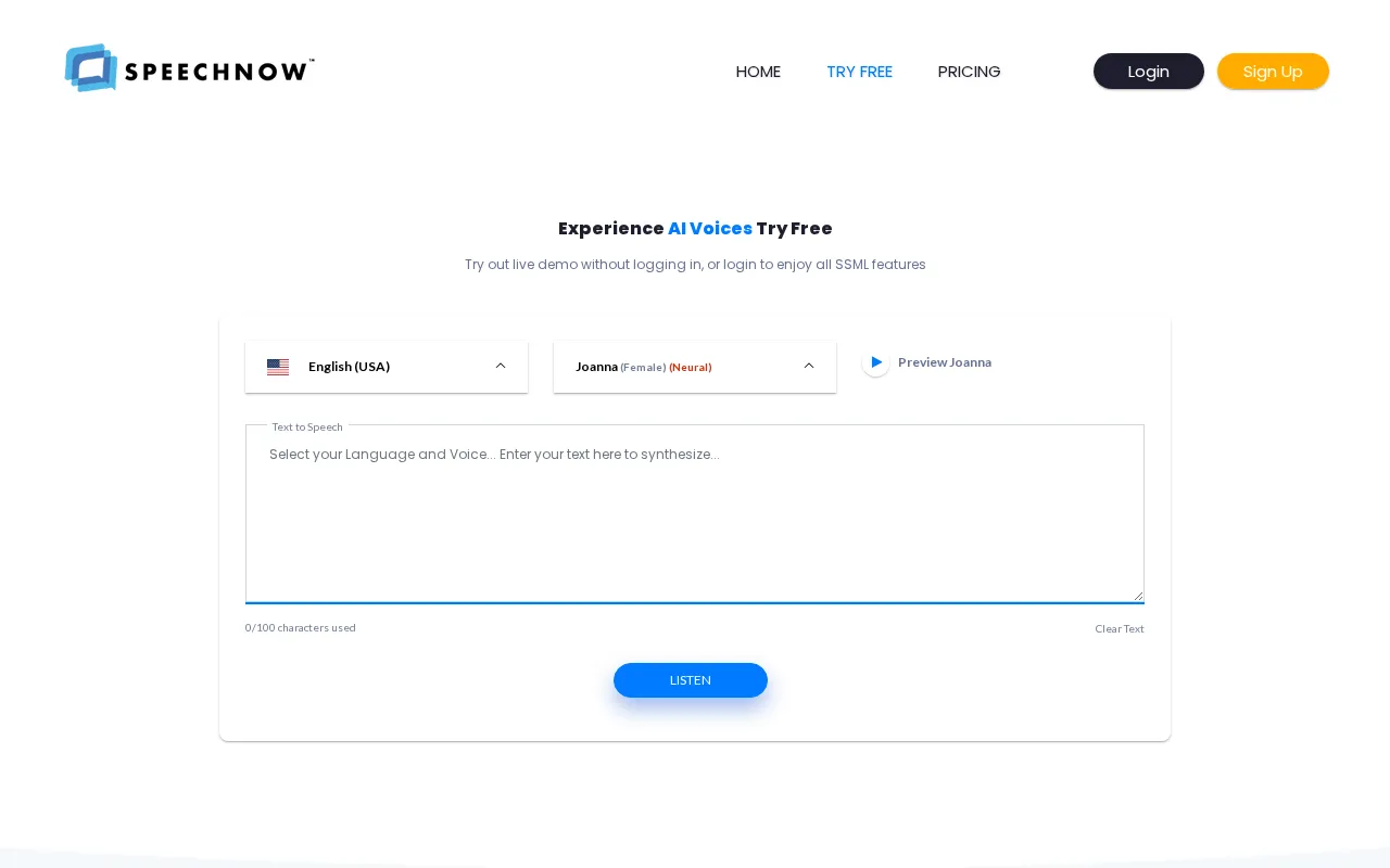 Speechnow — preview screenshot