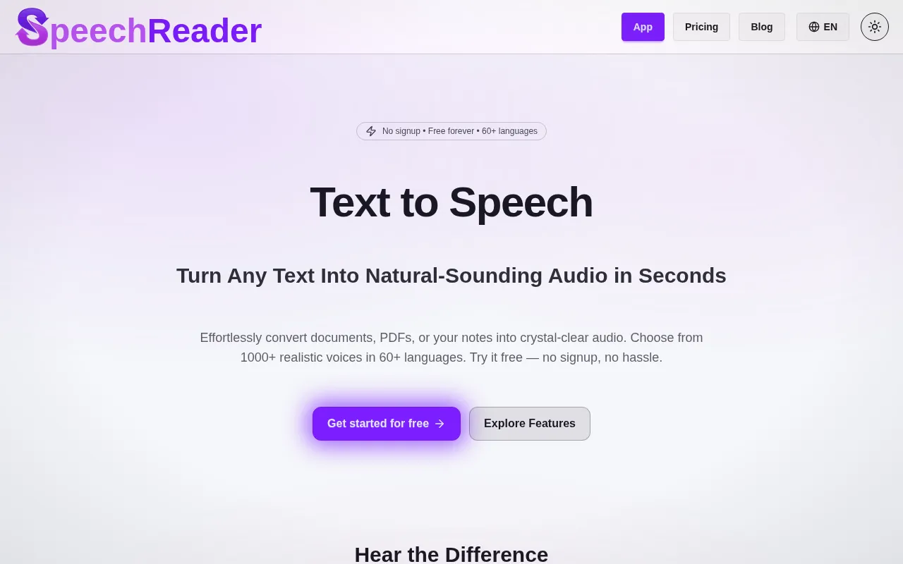 SpeechReader — preview screenshot