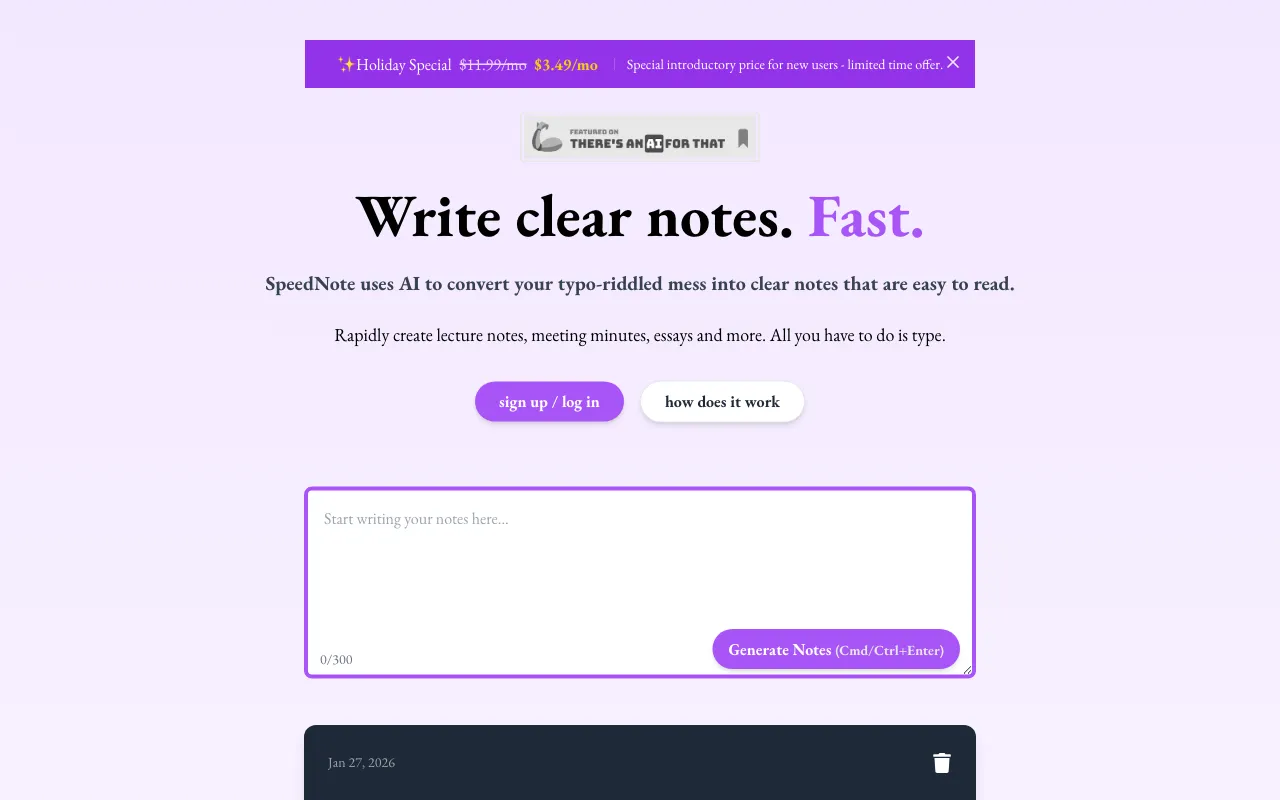 SpeedNote AI — preview screenshot