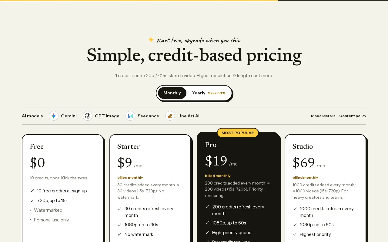 Speedpaint — pricing page