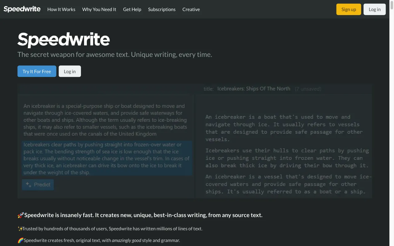 Speedwrite — preview screenshot