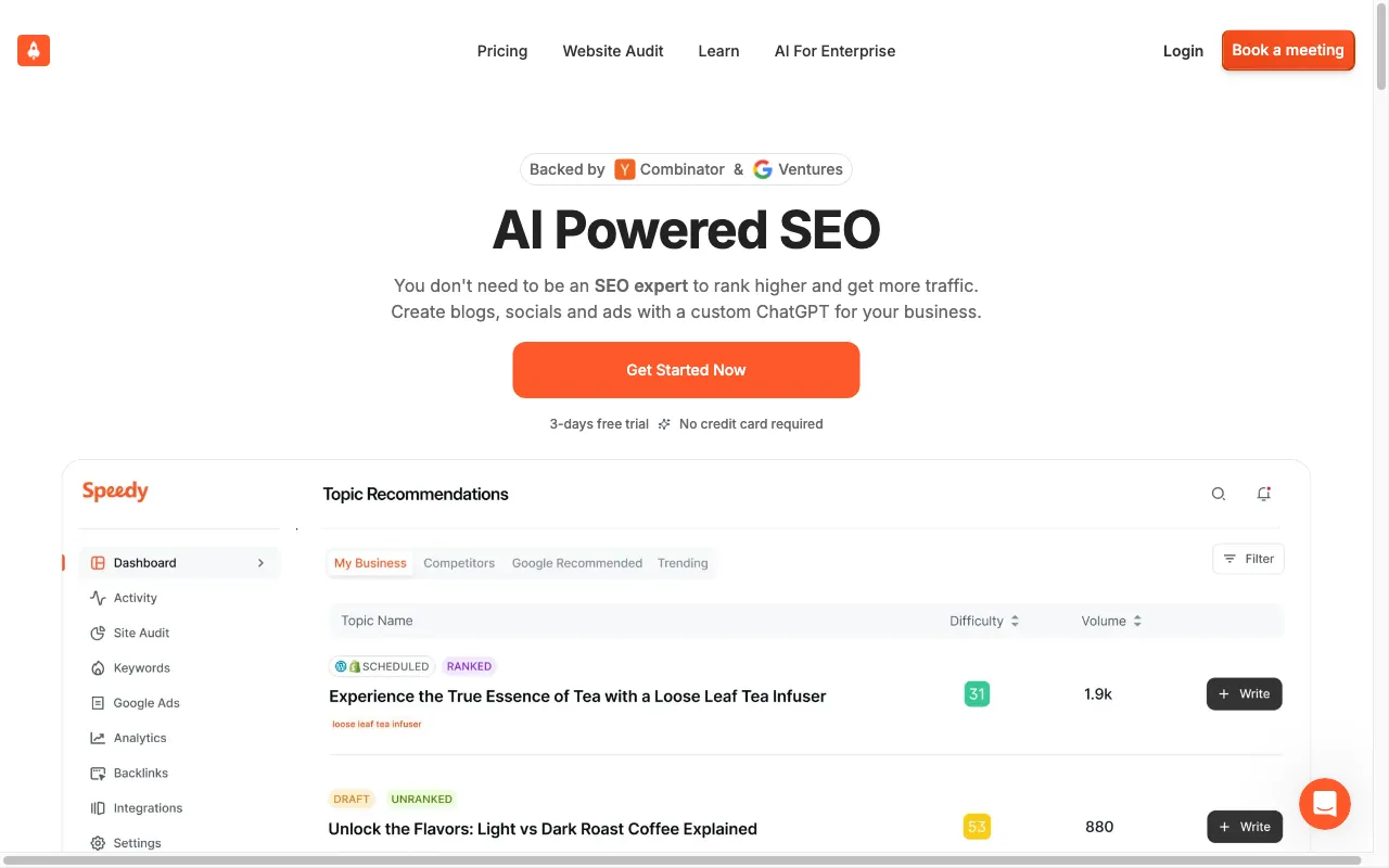 Speedy — preview screenshot