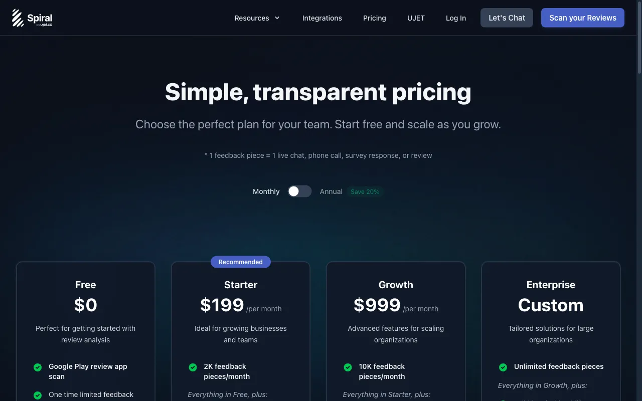 spiralup.co — pricing page