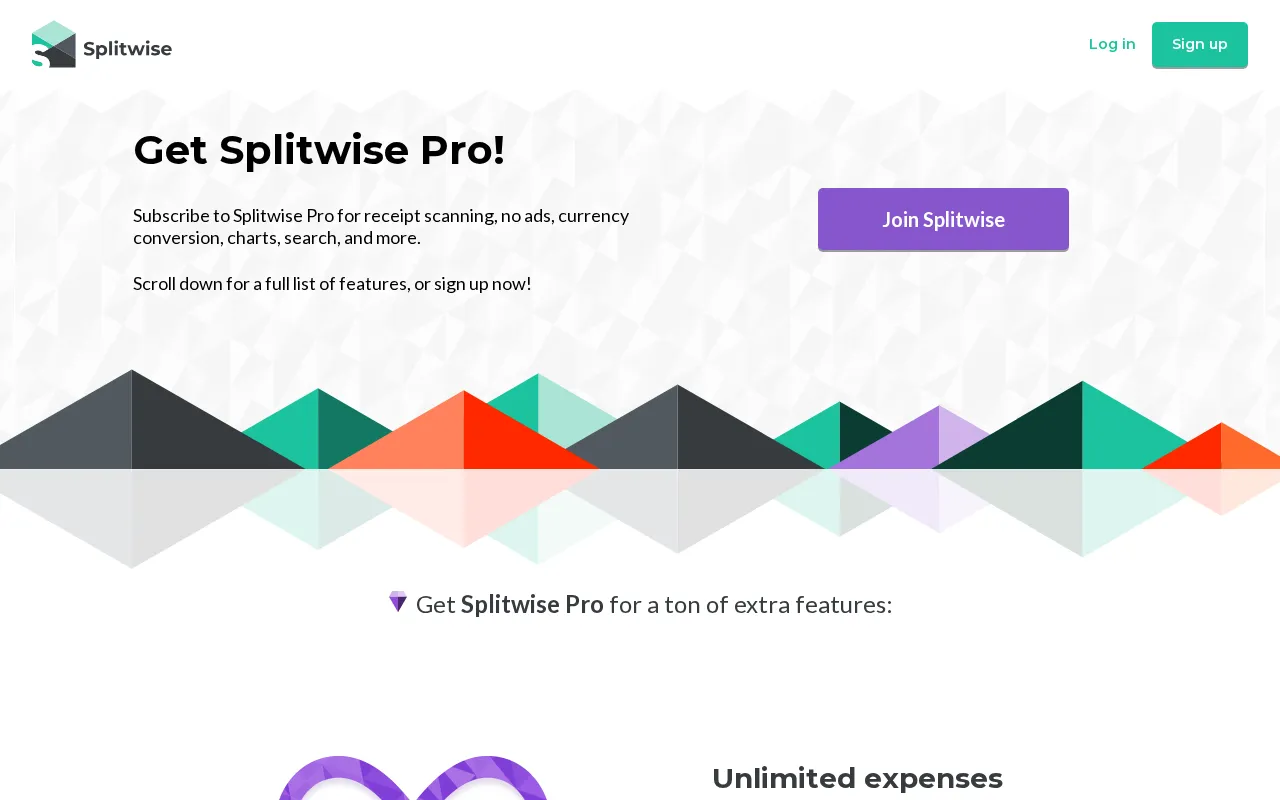 Splitwise — pricing page