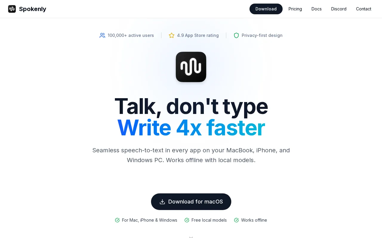Spokenly — preview screenshot