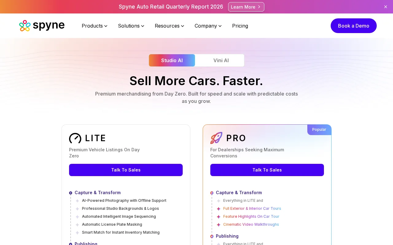 Spyne — pricing page