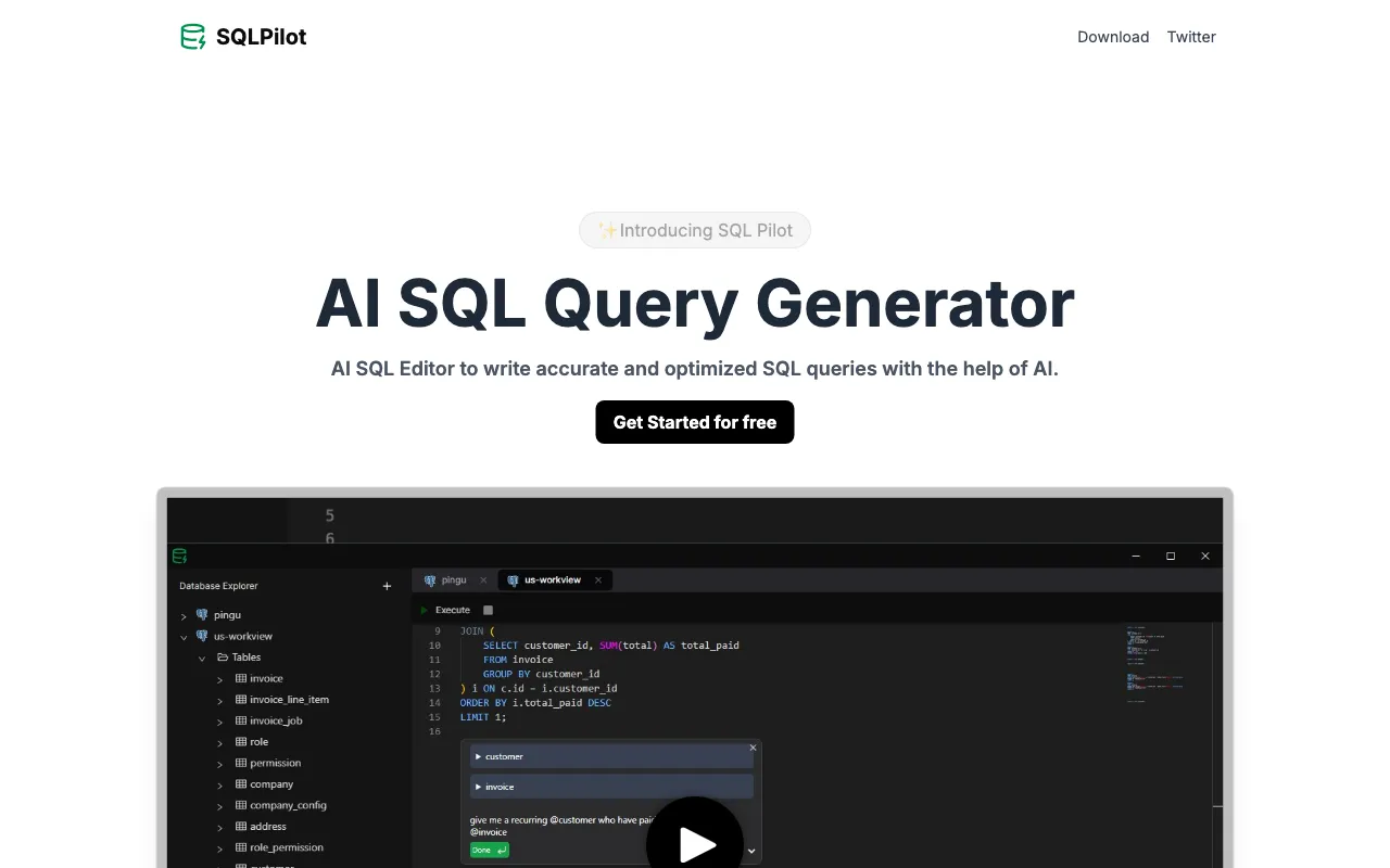 SQLPilot — preview screenshot