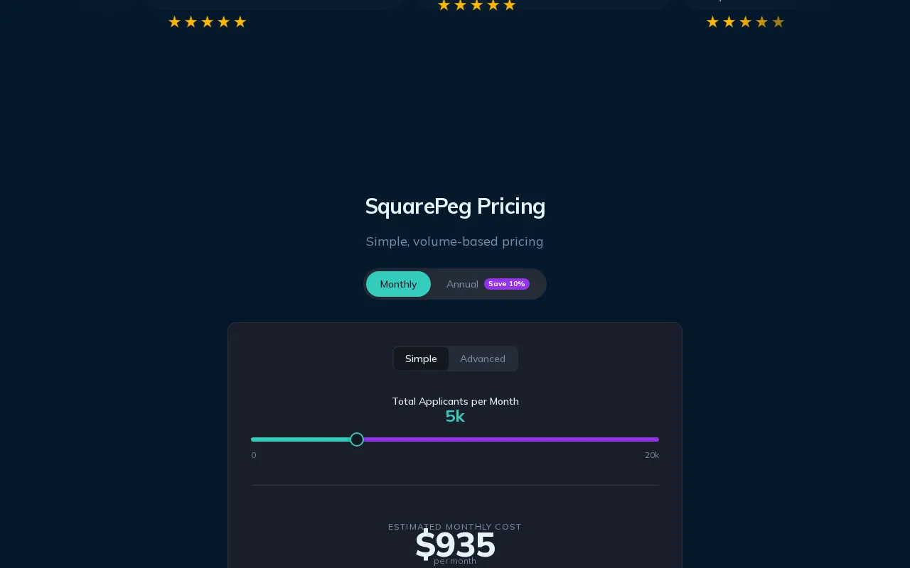 Squarepeg — pricing page