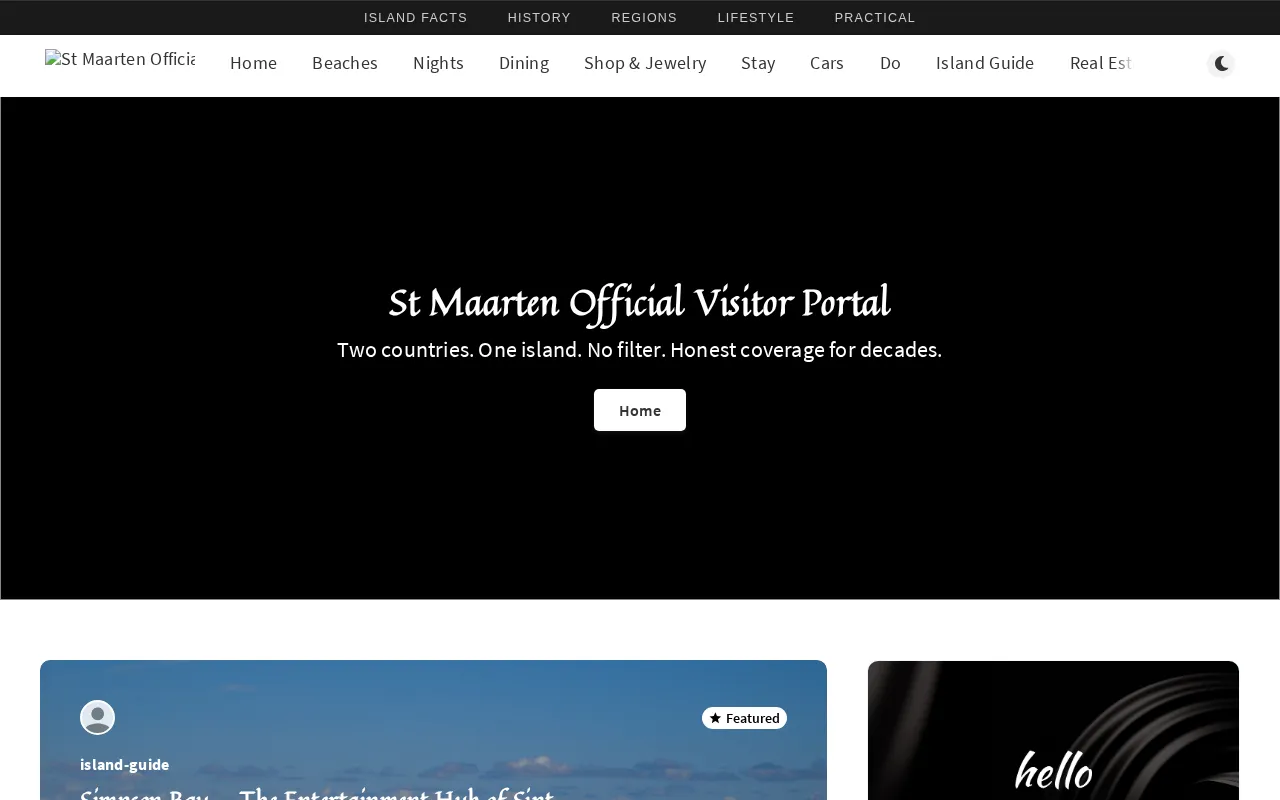 St Maarten Official Visitor Portal — preview screenshot
