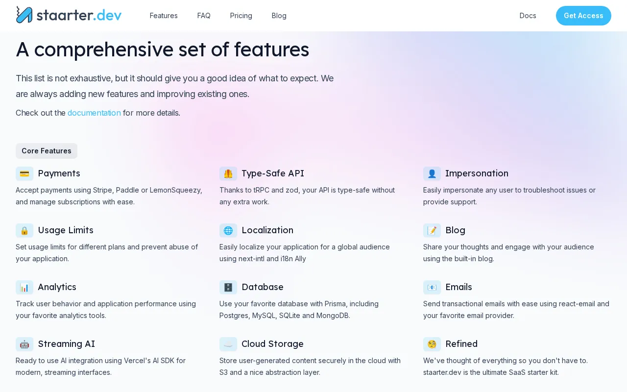 staarter.dev — pricing page