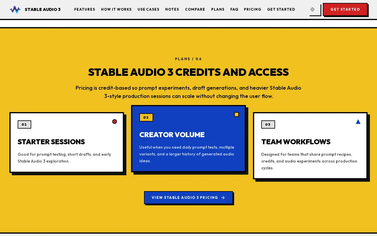 Stable Audio 3 — pricing page
