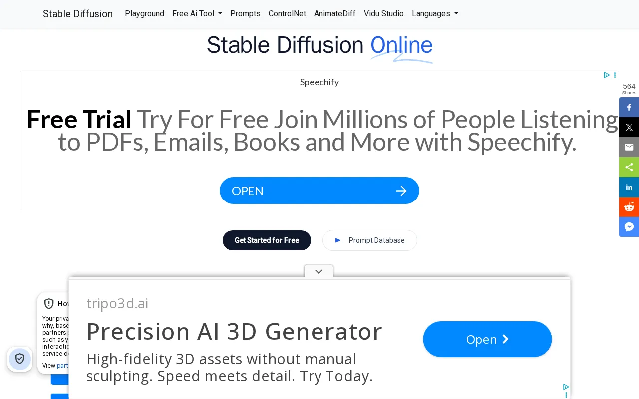 Stable Diffusion Online — preview screenshot