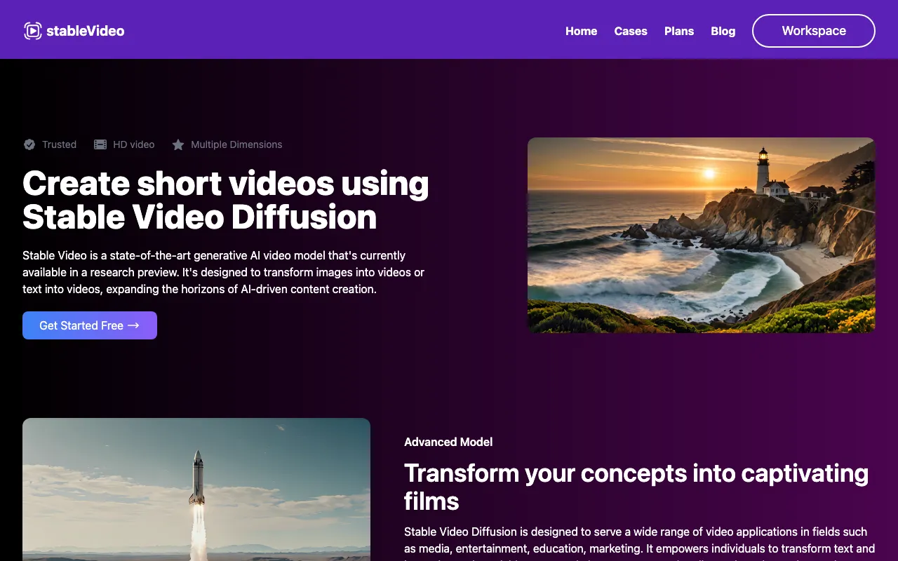Stable Video — preview screenshot