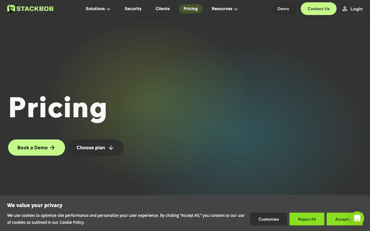 StackBob — pricing page