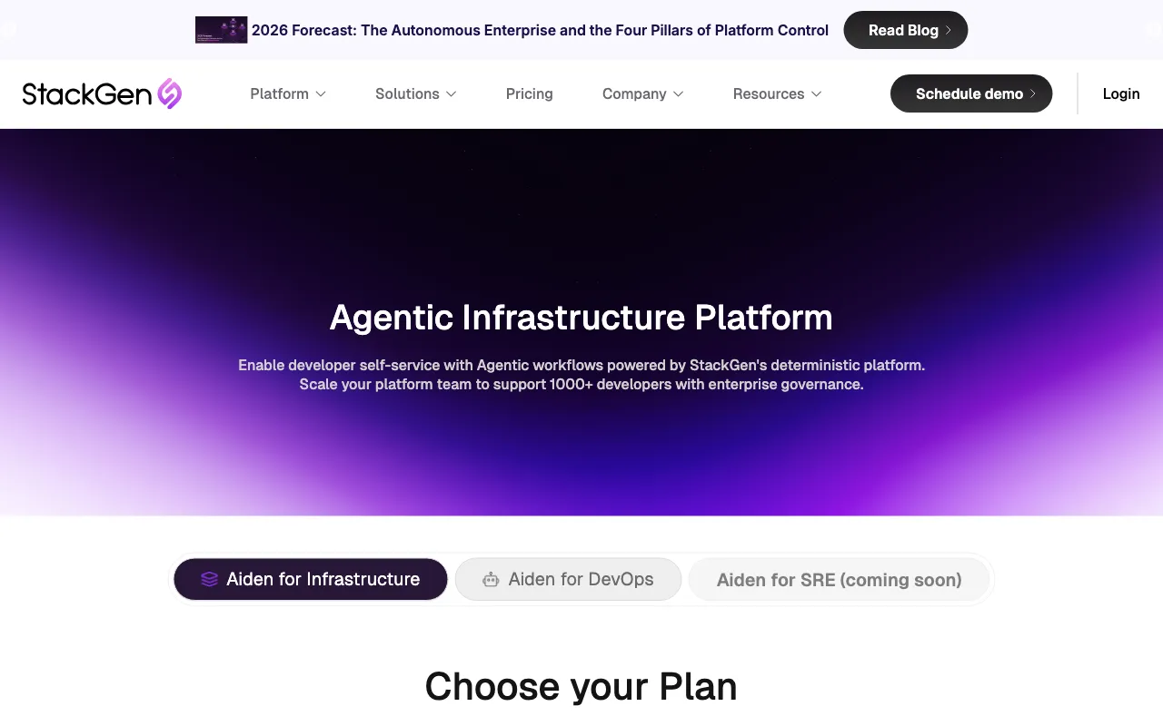 StackGen — pricing page