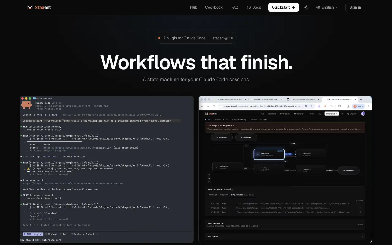 Stagent — preview screenshot