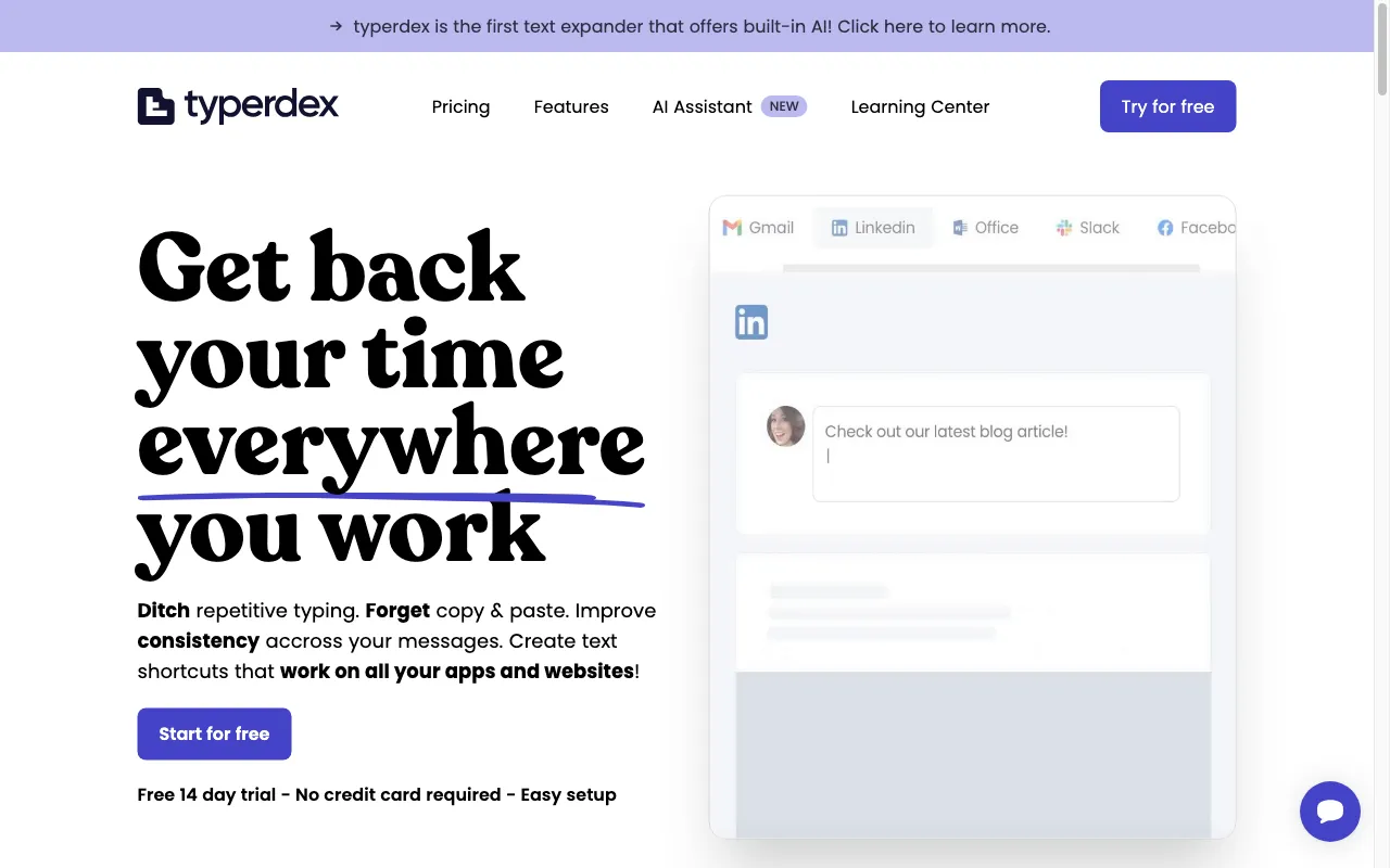 Start-up typerdex — preview screenshot
