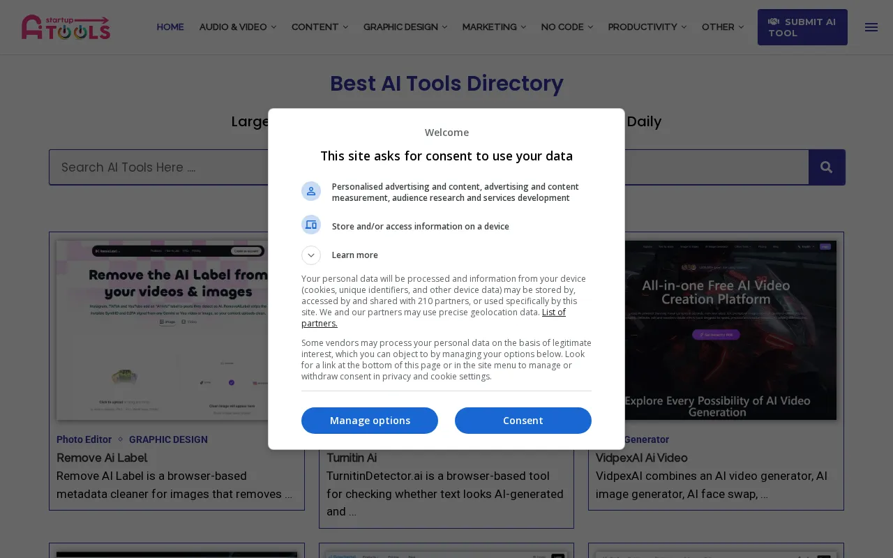 Startup Ai Tools Directory — preview screenshot