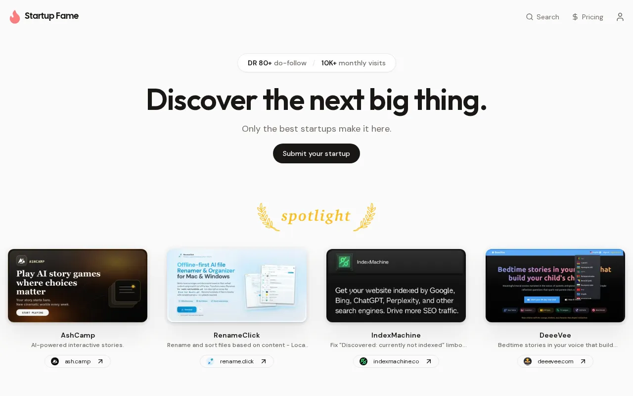 Startup Fame — preview screenshot
