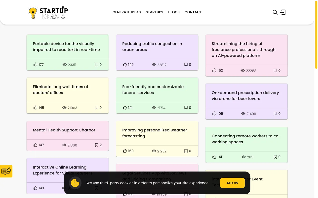 Startup Ideas AI — preview screenshot