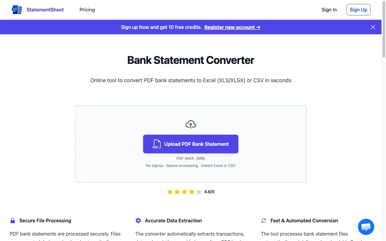 StatementSheet — preview screenshot
