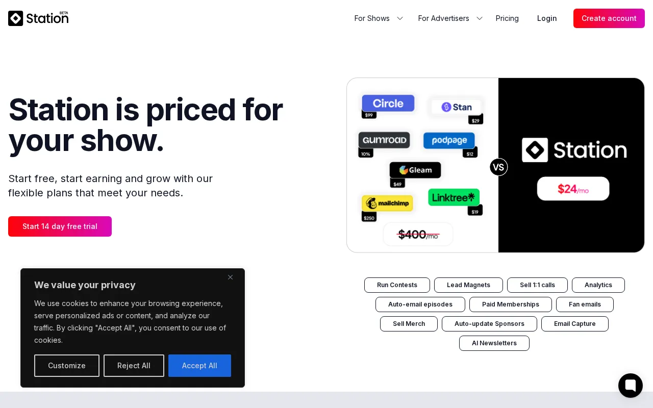 Station — pricing page