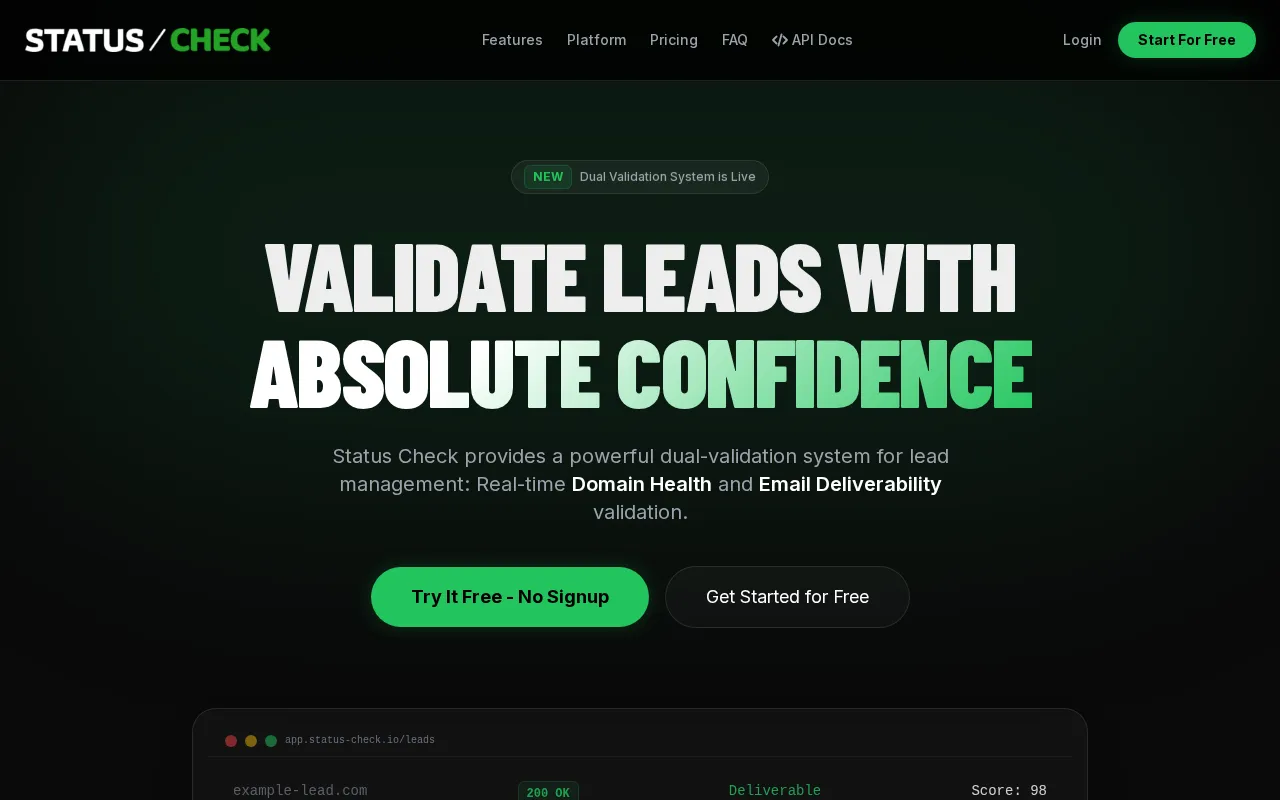 Status Check — preview screenshot