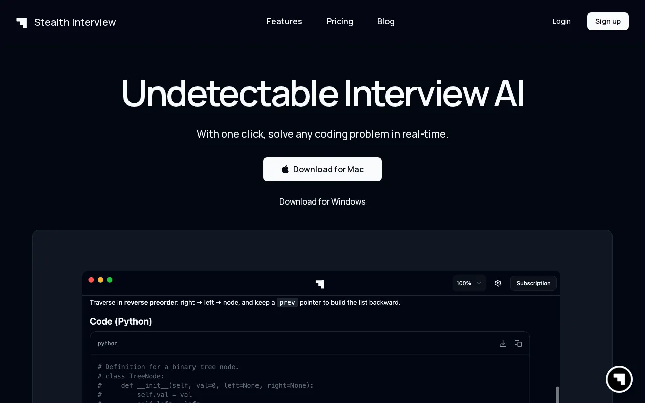 stealthinterview.ai — preview screenshot